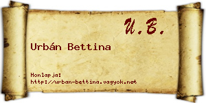 Urbán Bettina névjegykártya